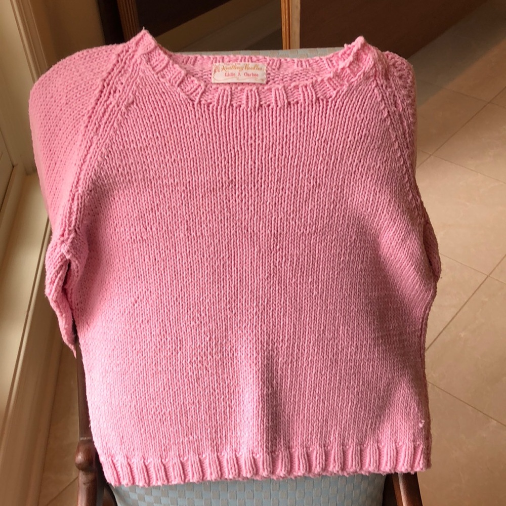 Pink Cotton Yarn Pullover Sweater